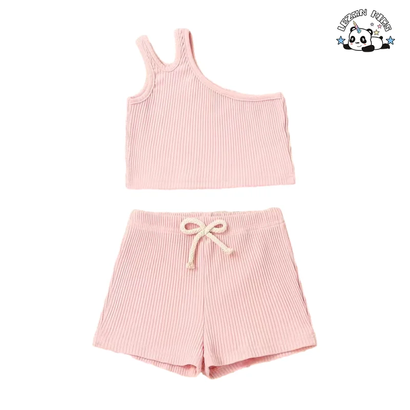 LEZONKIDS - Conjunto de Roupas Femininas de Hip Hop sem Manga e Shorts Personalizadas com Preço Direto da Fábrica para Esportes